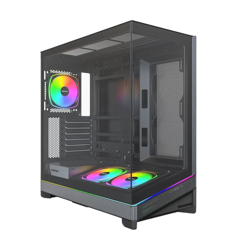 Montech Sky 3 PC-Gehäuse, Midi-Tower, ATX, ARGB, Tempered Glass - schwarz