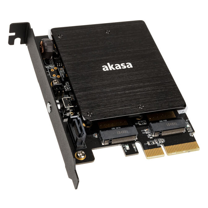 Akasa M.2 PCI-E SATA RGB LED Adapter Karte image number 0