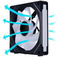 Lian Li UNI FAN SL-INF 140 ARGB Reverse Blade PWM Fan, 3-pack - 140mm, black + 1x UNI FAN SL-INF 140 ARGB PWM Fan - 140mm image number null