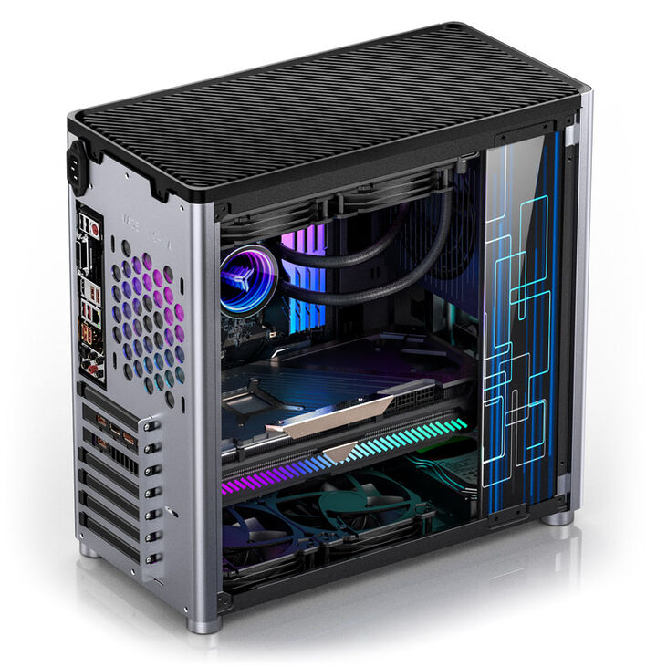 Jonsbo D40 ATX Gehäuse, Tempered Glass - silber image number 3