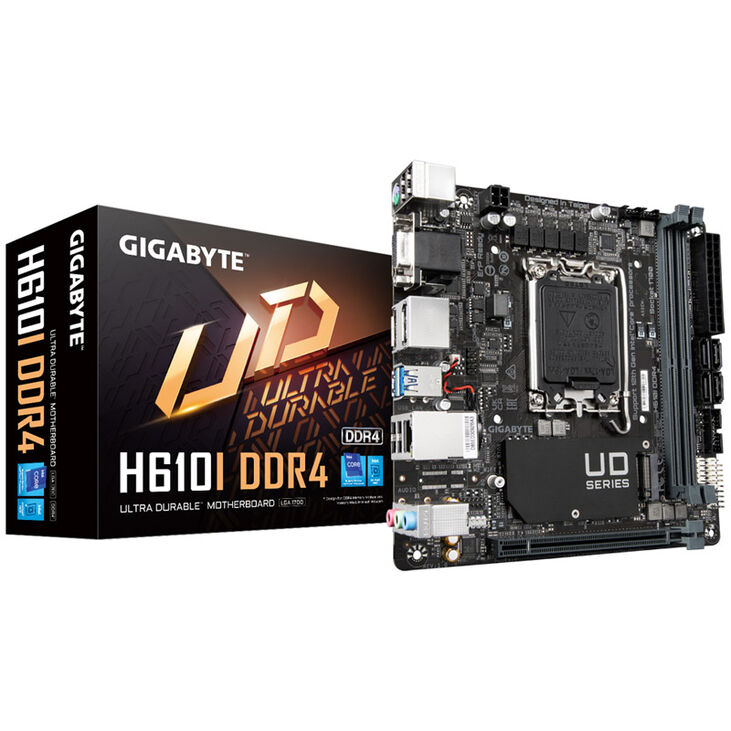GIGABYTE H610I DDR4 Mainboard, Sockel LGA 1700, Intel H610, Mini-ITX, DDR4 image number 0