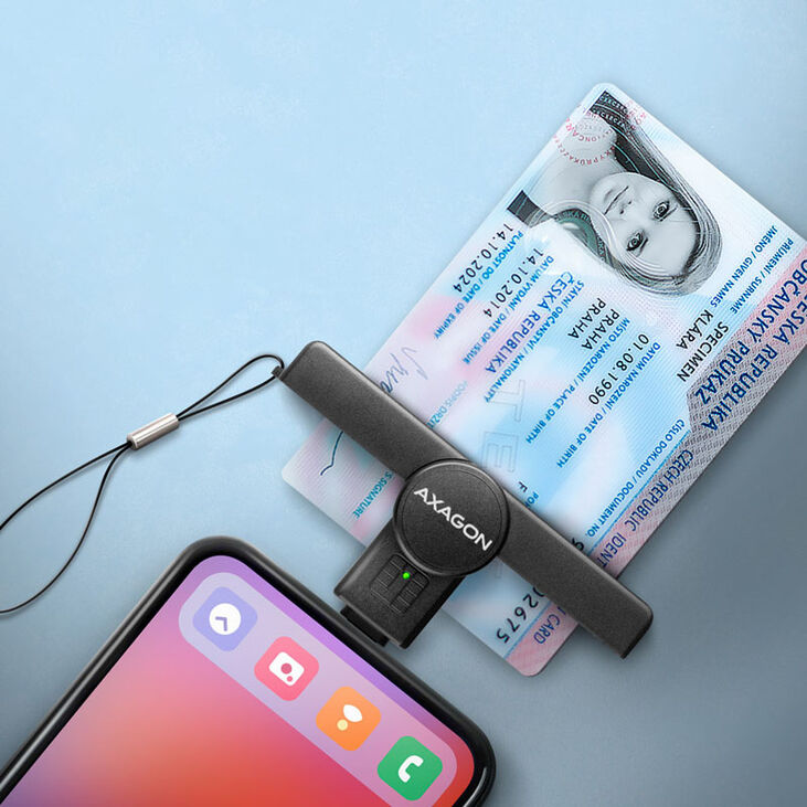 AXAGON CRE-SMPC USB-C Smart Card PocketReader image number 3