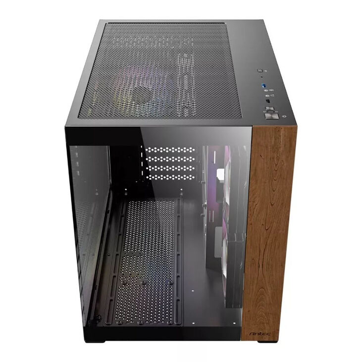 Antec CX600M Wood PC case, Mini Tower, Micro-ATX, Tempered Glass - black, wood image number 2