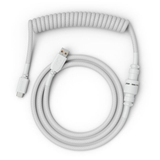 Glorious Coiled Cable Ghost White, USB-C auf USB-A Spiralkabel - 1,37m, wei&szlig; image number 1