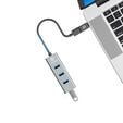 Grey USB Hub, 4 ports, including USB-C adapter image number null
