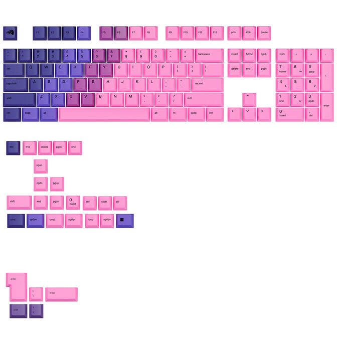 Glorious GPBT Gradient Keycaps, ANSI Layout (US), PBT, Dye-Sub - Nebula image number 0