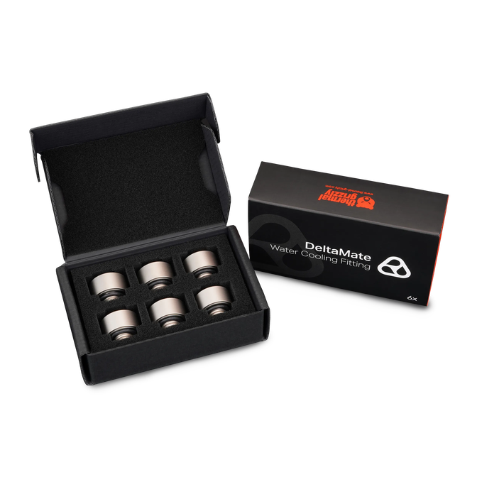 Thermal Grizzly DeltaMate Extender Fitting - MF10, matte nickel, pack of 6 image number 2
