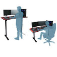 Nitro Concepts Gaming Tisch D16E Carbon Red 1600x800 - elektrisch h&ouml;henverstellbar image number null