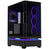 ASUS Prime AP304 ARGB PC Case, Mid Tower, ATX, ARGB, Tempered Glass &ndash; black