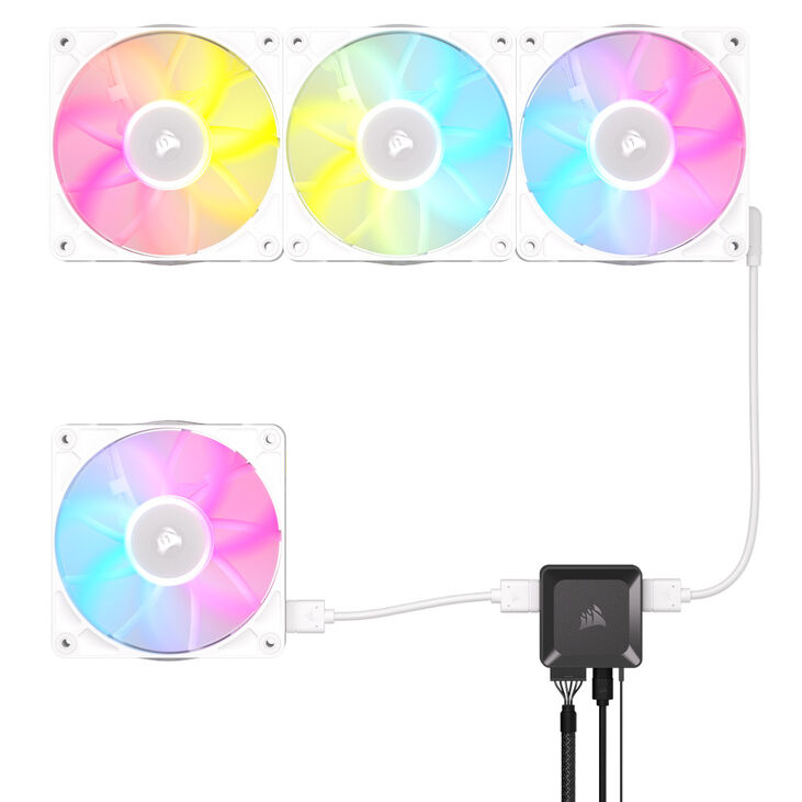 Corsair iCUE LINK RX120 RGB Series, PWM Fan 3-Pack - 120mm, white image number 9