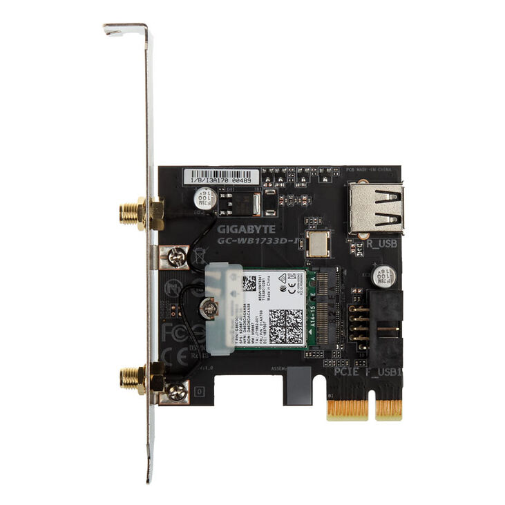 GIGABYTE WB1733D-I, WLAN + Bluetooth 5.0 Adapter PCIe 802.11ac image number 1