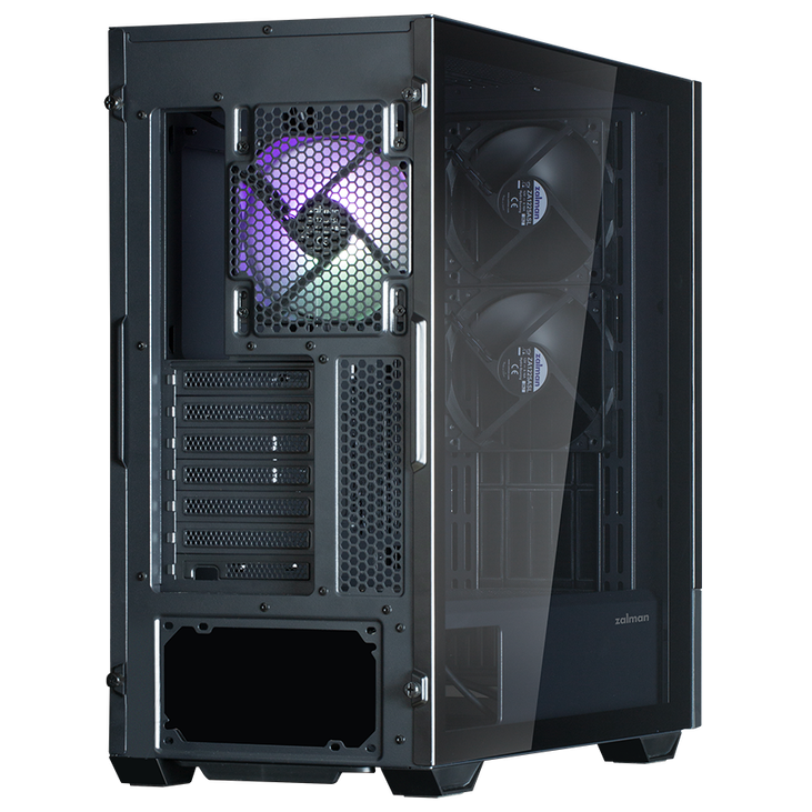 Zalman Z10 DS PC-Gehäuse, Midi-Tower, ATX, RGB, Tempered Glass - schwarz, mit LCD-Display image number 10