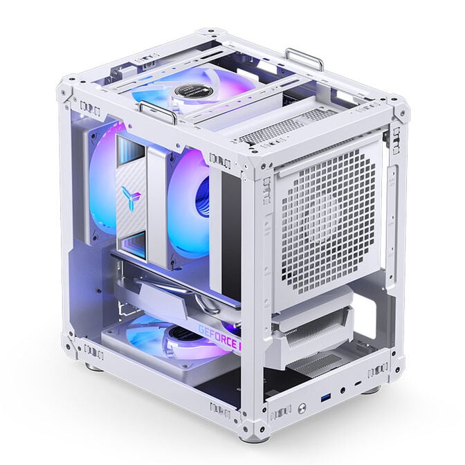 Jonsbo C6-ITX PC Case, Mini Tower, ITX, with Carry Handle - White image number 7