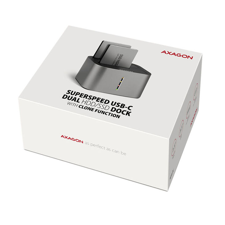 AXAGON ADSA-DC USB3.2 Gen1 - 2x SATA 6G CLONE DUAL HDD Dock Station ASMedia image number 7
