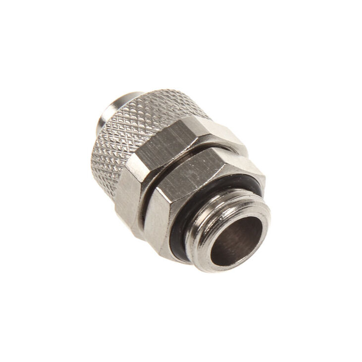 Connection straight G1/4 inch to 13/10mm - silver shiny image number 1