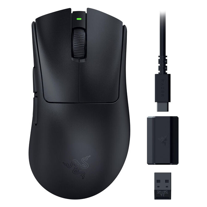 Razer DeathAdder V3 Hyperspeed Gaming Maus - mit HyperPolling Wireless Dongle, schwarz image number 1