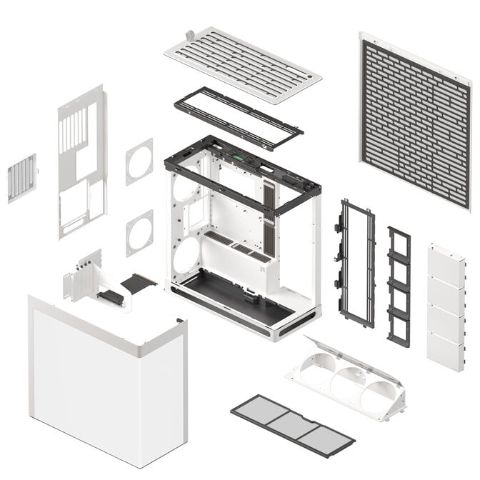 HAVN HS 420 VGPU PC Case, Mid Tower, E-ATX, Tempered Glass, PCIe 5.0 Riser Cable - White image number 8
