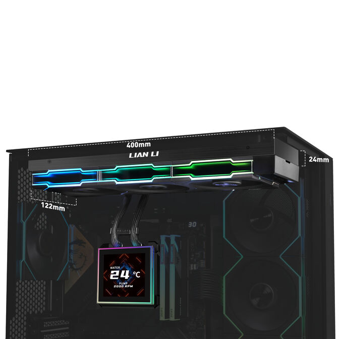 Lian Li HydroShift II LCD-S 360TL AiO Water Cooling, RGB, LCD Display - 360mm, black image number 4