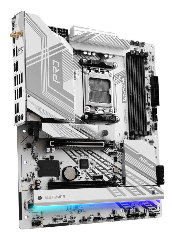 ASRock X870 Pro RS WiFi motherboard, socket AM5, AMD X870, ATX, DDR5 image number 1