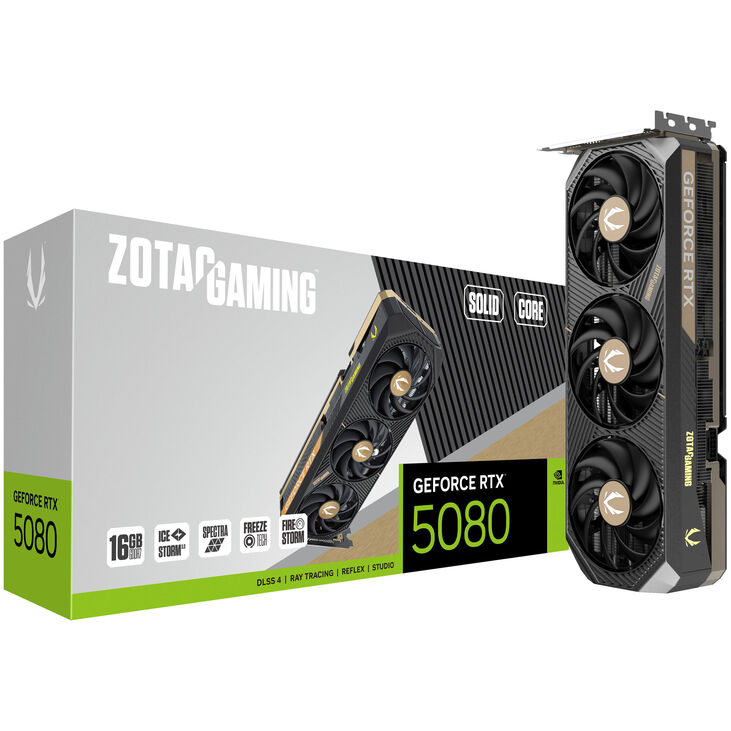 ZOTAC GAMING GeForce RTX 5080 Solid Core, 16384 MB GDDR7 image number 0