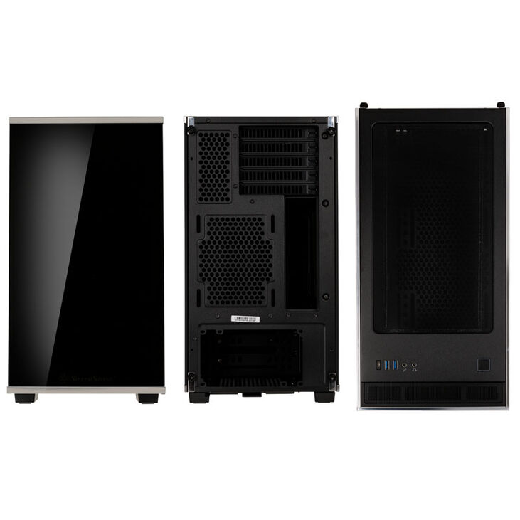 SilverStone SST-LD01B Lucid Micro ATX Tower, TG - weiß/schwarz image number 3