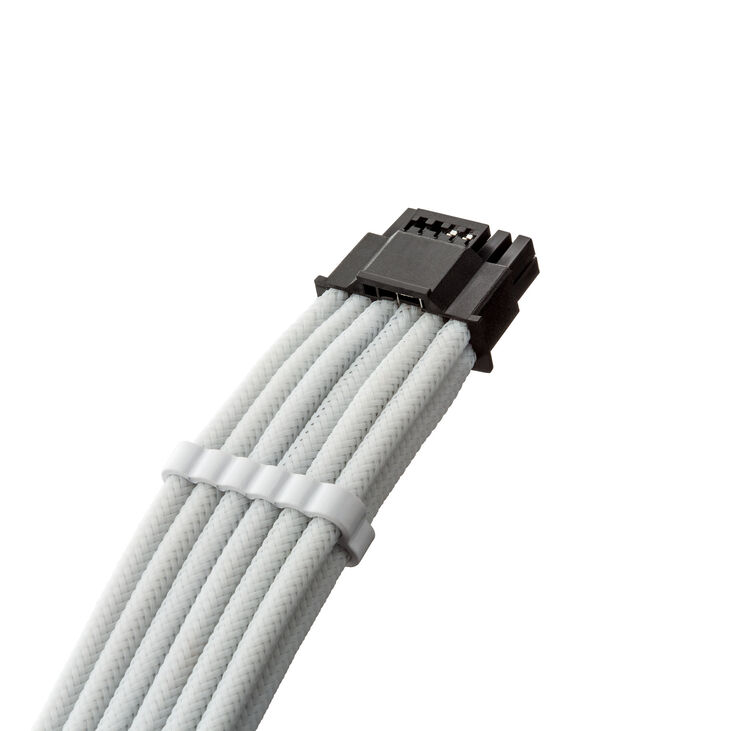 CableMod Universal Pro ModMesh 16-Pin to 16-Pin Cable, 90° Connector, Sleeved, StealthSense - White, 60 cm, Var. A image number 1