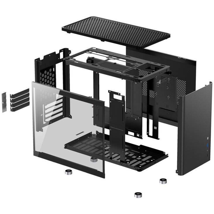 Jonsbo D30 Micro-ATX Case, Tempered Glass - black image number 9