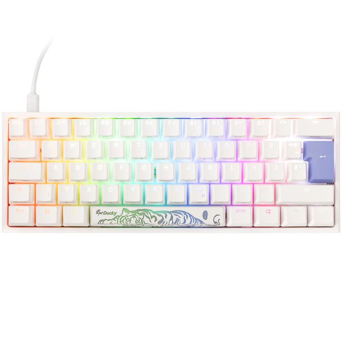 Ducky One 2 Pro Mini White Edition Gaming Tastatur, RGB LED - Cherry Silver image number 1