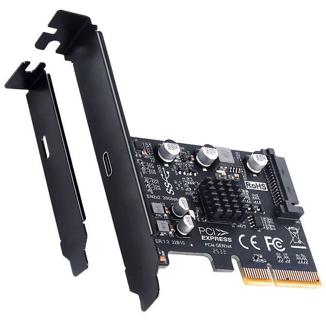 Graugear G-PCI-C-20G USB-C Expansion Card, USB 3.2, PCIe Gen4, 20 Gbit/s - black image number 0