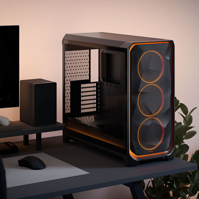 Fractal Design Meshify 3 XL Ambience Pro RGB PC Case, Full Tower, E-ATX, Tempered Glass - Black image number 14