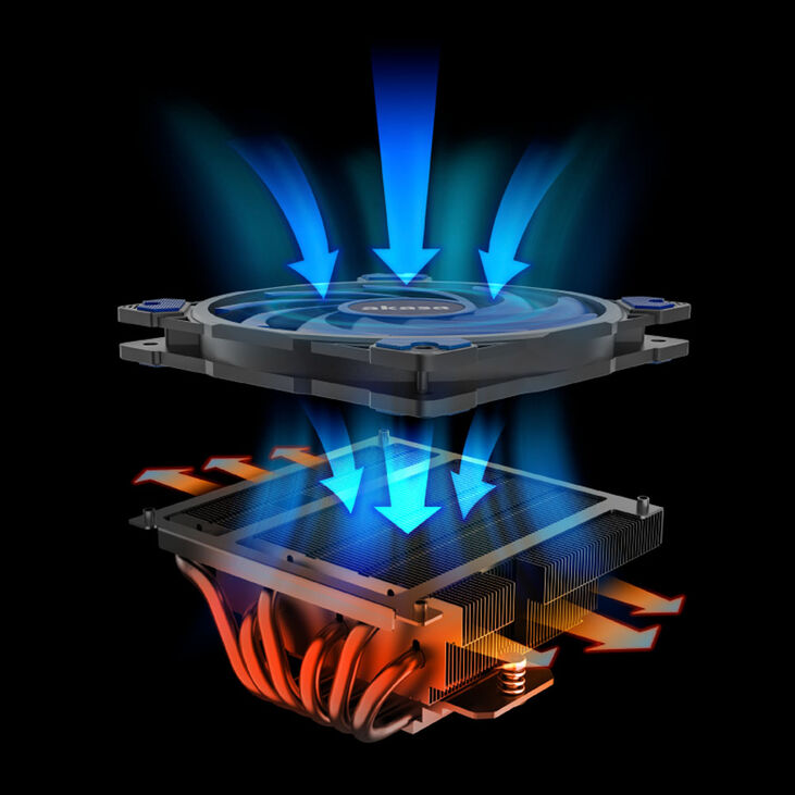 ALUCIA H6LS M2 CPU cooler - 120 mm, black / blue image number 1