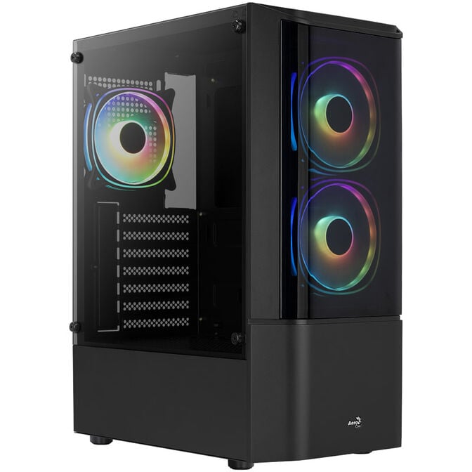 Aerocool Quantum v3 Midi-Tower, RGB, Tempered Glass - schwarz image number 8