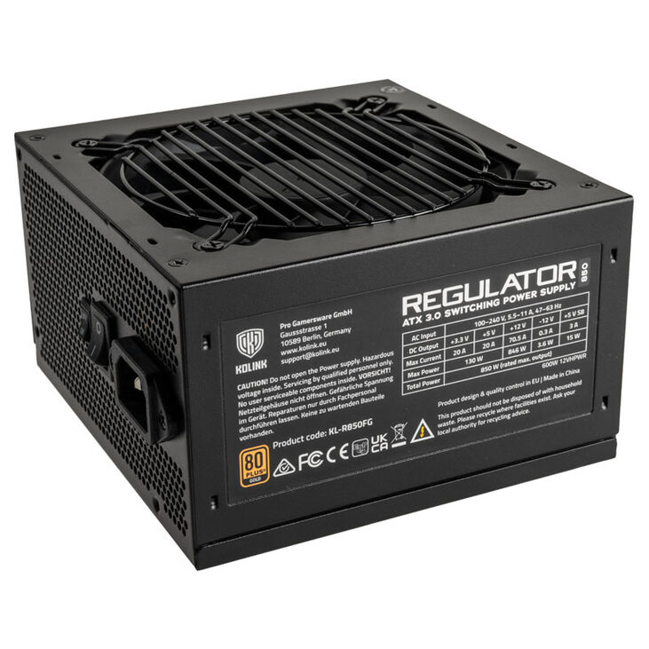 Kolink Regulator 80 PLUS Gold Netzteil, ATX 3.0, PCIe 5.0, modular - 850 Watt image number 0