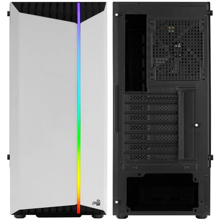 Aerocool Bionic v1 Mid Tower, RGB, Tempered Glass - Black/White image number 2