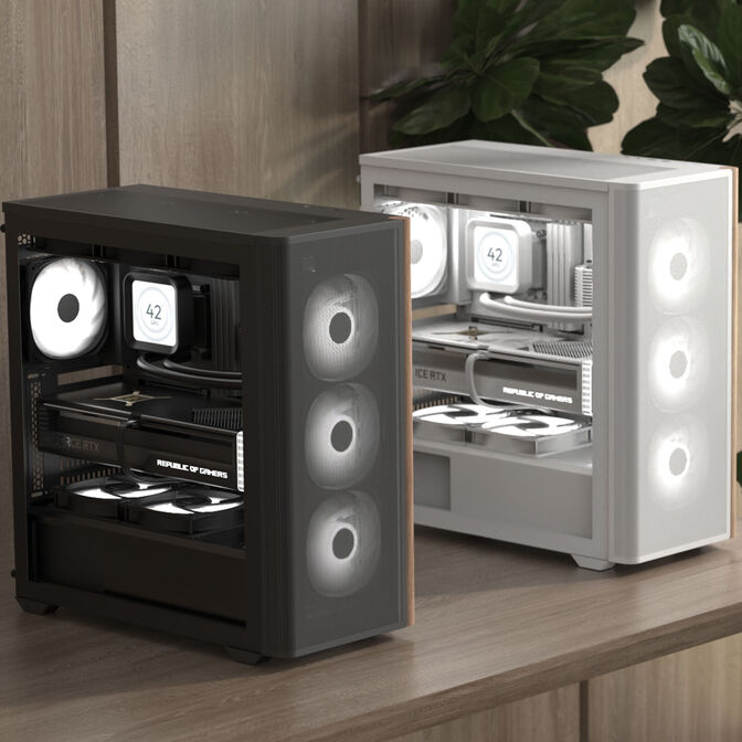 Aerocool D501A PC-Geh&auml;use, Midi-Tower, ATX, Tempered Glass - schwarz image number 8