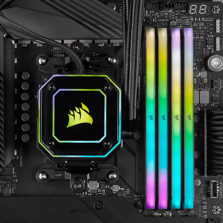 Corsair Vengeance RGB RT DDR4-3600 RAM, CL18, XMP - 32 GB Quad-Kit, black image number 6