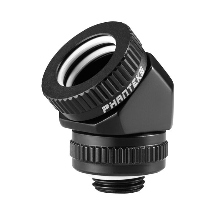 PHANTEKS Glacier Rotary Hard-Tube Fitting 16mm 45 Grad G1/4 - schwarz, drehbar image number 1