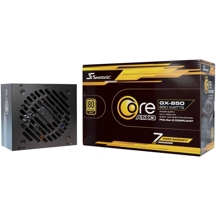Seasonic Core GX 80 PLUS Gold power supply, modular, ATX 3.1, PCIe 5.1 - 850 Watts, black image number 8