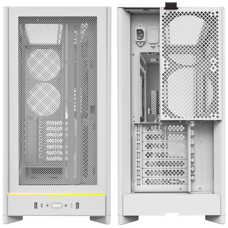 Montech HS01 PC case, Midi tower, ATX, aRGB, Tempered Glass - silver image number 6