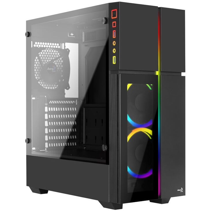 Aerocool Playa Midi-Tower, Tempered Glass - schwarz image number 7