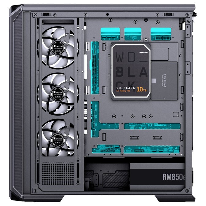 Jonsbo D400 PC-Geh&auml;use, Midi Tower, ATX, Tempered Glass - schwarz image number 14