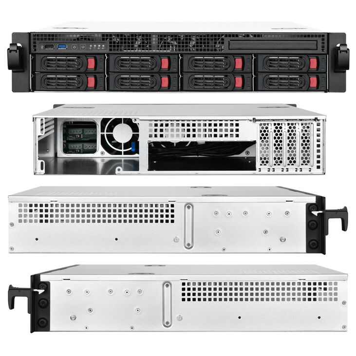 SilverStone RM21-308 Rackmount Server Case, 2U, Micro-ATX - black image number 1