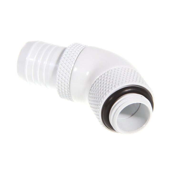 Bitspower Anschluss 45 Grad G1/4 Zoll AG auf 13mm ID - drehbar, weiß image number 1