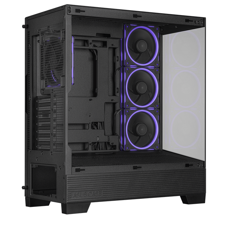 ASUS A31 Plus TG ARGB PC-Gehäuse, Midi-Tower, ATX, Tempered Glass - schwarz image number 4