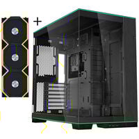Lian Li O11D EVO RGB, Tempered Glass - schwarz + UNI FAN SL Wireless ARGB PWM L&uuml;fter, 3er-Pack inkl. Controller - 120mm