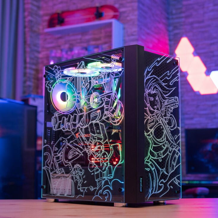 Aerocool Skribble Mid-Tower, Tempered Glass - black image number 7