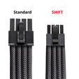 CableMod C-Series Pro ModMesh 12V-2x6 cable, 90&deg; connector, for Corsair Type 5 RMx Shift PSUs - carbon, 65cm image number null