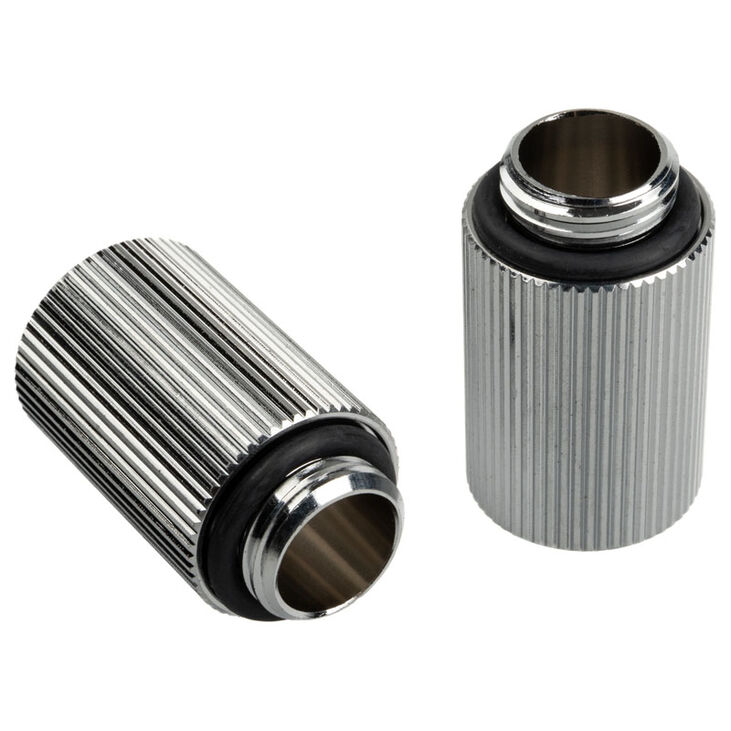 Bitspower Touchaqua Adapter straight G1/4 inch male to G1/4 inch female - 2 pack, 25mm, silver image number 1