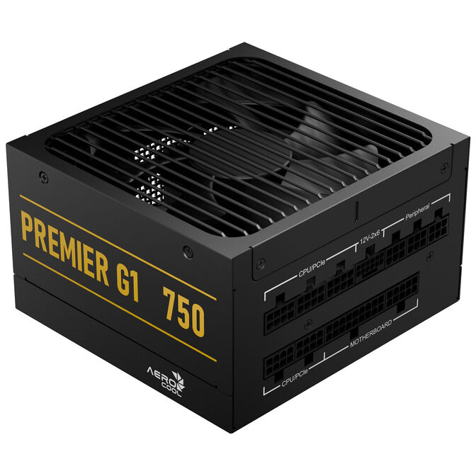 AeroCool Premier G1 80 PLUS Gold Power Supply, PCIe 5.1, ATX 3.1 - 750 Watt, black image number 1
