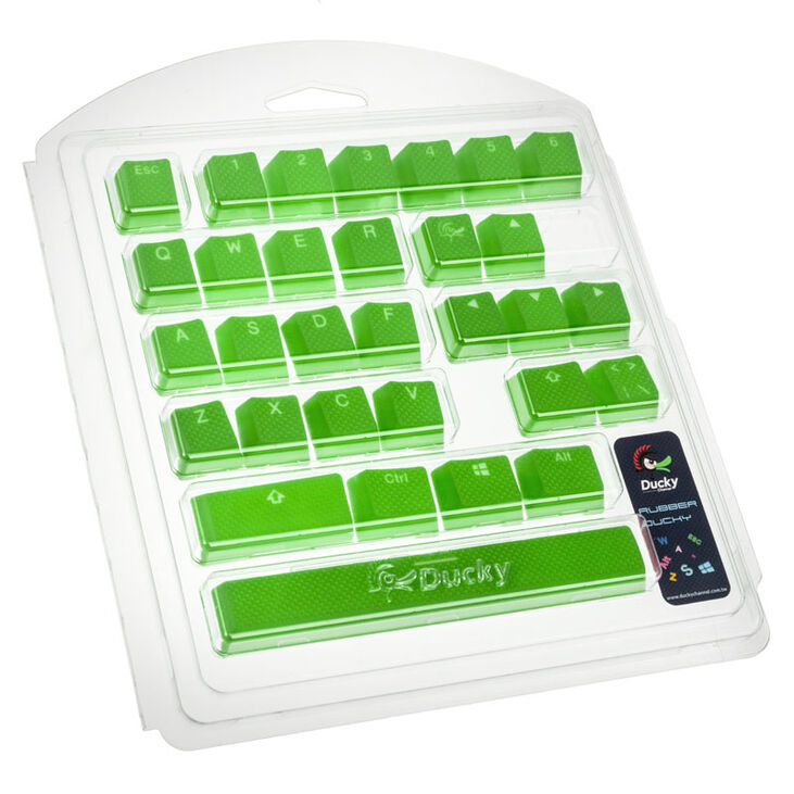 Ducky Rubber Keycap Set, 31 Tasten, Double-Shot, gummiert, für Backlight - grün image number 2